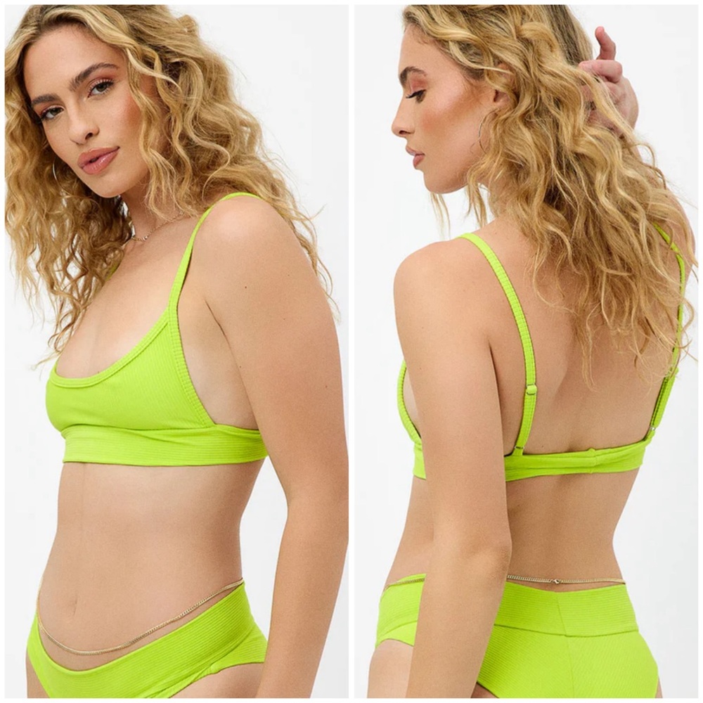 Frankies Bikinis - Gavin Ribbed Scoop Top & Tia Ribbed String Bottom / XS